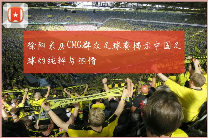 徐阳亲历CMG群众足球赛揭示中国足球的纯粹与热情